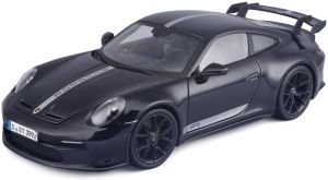 MST36458BKS - Voiture de 2022 couleur noire avec bandes argent - PORSCHE 911 GT3