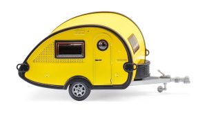 WIK009236 - Caravane 1 essieu de couleur noir et jaune