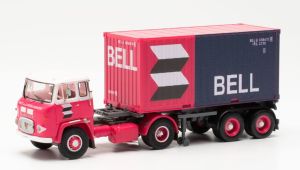 HER026123 - Camion avec porte container et container BELL – SCANIA LB 76 4x2