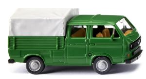 WIK029309 - Véhicule utilitaire de couleur vert – VW T3 double cabine