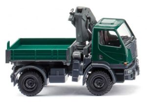 WIK036903 - Camion porteur avec grue de déchargement couelur vert - UNIMOG U20 4x2