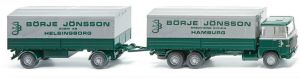 WIK046001 - Camion plateau 2 essieux SCANIA 111 6X4 avec remorque Brje jonsson