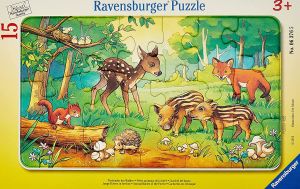 RAV063765 - Puzzle cadre les petits animaux de la forêt – 15 pièces