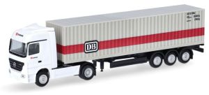 HER066846 - Camion avec remorque porte container 3 essieux DEUTSCHE BAHN – MERCEDES BENZ Actros 4x2