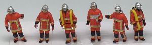 6 Figurines de pompiers Orange – Feu urbain