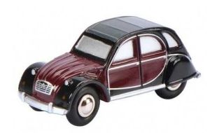 Voiture de couleur bordeaux et noire – CITROEN 2CV 6 charleston
