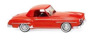 Voiture coupé de couleur rouge trafic - MERCEDES 190SL