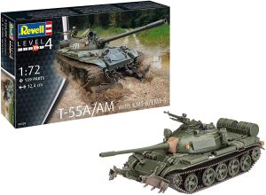REV03328 - Maquette à assembler et à peindre – T-55A/AM WITH KMT-6/EMT-5