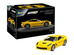 Maquette à assembler - Easy-Click Corvette Stingray 2014 de couleur jaune