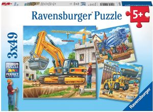 RAV092260 - 3 Puzzles véhicules de construction – 49 Pièces