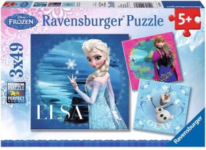 RAV092697 - 3 Puzzles La reine des neiges Elsa Anna et Olaf – 49 Pièces