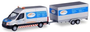 Camion utilitaire aux couleurs SABA - VW Crafter avec remorque