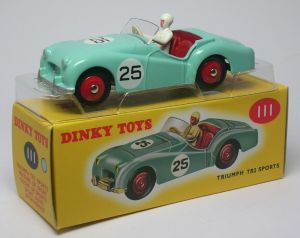 DIN111BLEU - Voiture de couleur bleu N°25 – TRIUMPH TR2 sports