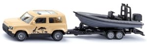 SIK1126 - Voiture avec bateau sous blister - LAND ROVER Defender - SAFARI