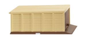 WIK114003 - Batiment de couleur beige et marron - Garage à monter soit même