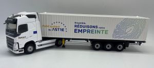 ELI118177 - Camion avec porte container et container – Transport PTS DUFOUR ASTRE - VOLVO FH 4x2