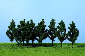 HEK1220 - Décor pour diorama - 10 Peupliers de 9cm