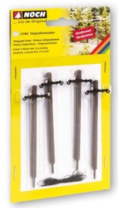 NOC13160 - Accessoire pour diorama - Poteaux télégraphiques - 4 pièces avec câbles