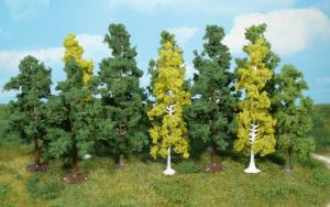 HEK1410 - Décor pour diorama - 12 Arbres feuillus de 7 à 12cm