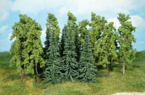 HEK1416 - Décor pour diorama - Assortiment 15 Arbres de 12 à 16cm