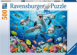 RAV147106 - Puzzle les Dauphins dans le récif de Corail  - 500 pièces