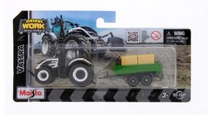 MST15590-G - Tracteur de couleur blanc avec remorque sous blister - VALTRA Blanc