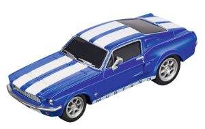CARRERA15817085-B - Voiture de 1967 couleur bleu et blanche Pull & Speed - FORD Mustang
