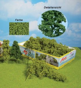 HEK1631 - Décor pour diorama - 15 Arbres et Buissons en fibres naturelles de couleur vert clair
