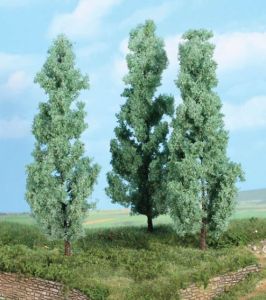 HEK1783 - Décor pour diorama - 3 Peupliers blancs de 18cm