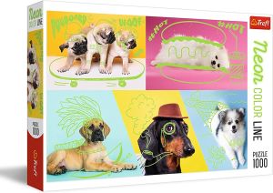 TRF10578 - Puzzle de 1000 Pièces Couleur néon vert – Les chiens