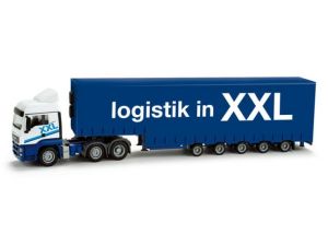 Camion solo MAN TGS LX avec remorque bâchée 5 essieux de l'entreprise XXL LOGISTIK