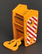Crochet jaune rouge et blanc 7 poulies 180 tonnes pour grue TEREX-DEMAG AC500 LIEBHERR