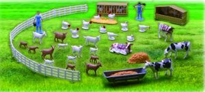 NEW05511B - Baril avec vaches, poules, oies, chèvres, personnages et accessoires