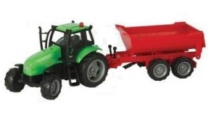 Tracteur vert avec jantes grises et benne tp à friction