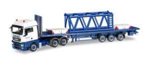 Camion 6x4 MAN TGX avec plateau 3 essieux. élément de flèche pour grue LIEBHERR LR 1600/2 WASSEL
