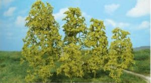 HEK1640 - Décor pour diorama - 12 Arbres naturelles de couleur vert clair