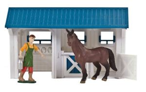 Accessoire pour diorama - Écurie avec personnage et un cheval