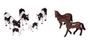 Set d'animaux – 2 chevaux 2 veaux et 3 vaches