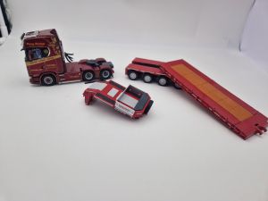 Camion avec plateau surbaissé 4 essieux DAVID CRAIG – SCANIA S650 6x4