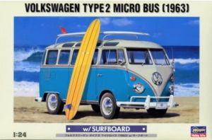 Maquette à assembler et à peindre – VW Type 2 Microbus  1963  avec Surf