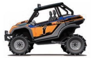 Quad de couleur orange et gris - KAWASAKI Teryx4 750 4x4 ROHV