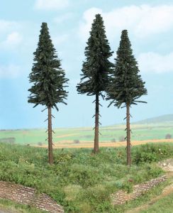 HEK2119 - Décor pour diorama - 3 Sapins à tronc haut de 17cm