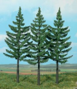 HEK2128 - Décor pour diorama - 3 épicéas standards de 21cm