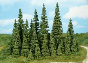 HEK2152 - Décor pour diorama - 7 Sapins de 7 à 11cm