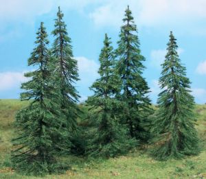 HEK2169 - Décor pour diorama - 7 modèles de sapins 7 à 11cm