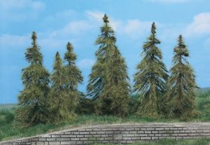 HEK2174 - Décor pour diorama - 7 mélèzes de 7 à 11cm