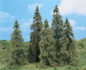 HEK2176 - Décor pour diorama - 5 Mélèzes de 14 à 18cm