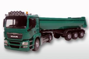 Camion avec benne de couleur vert - MAN TGS LX 4x2