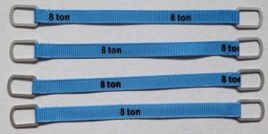 Ensemble de 4 sangles de levage bleu de 10cm 8 tonnes