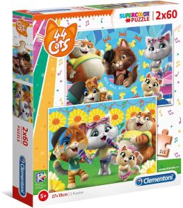 CLE21607 - 2 Puzzles du dessin animé 44 cats 60 Pièces